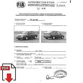 1993 Alfa Romeo 155 V6 FIA homologation form PDF download